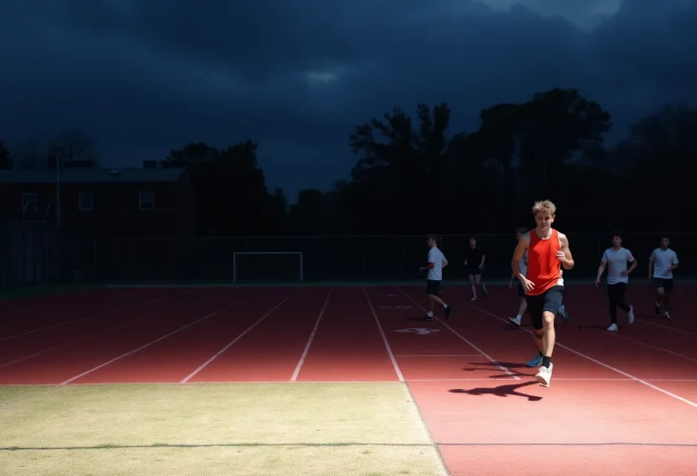 Track field athletes training at Montverde Academy