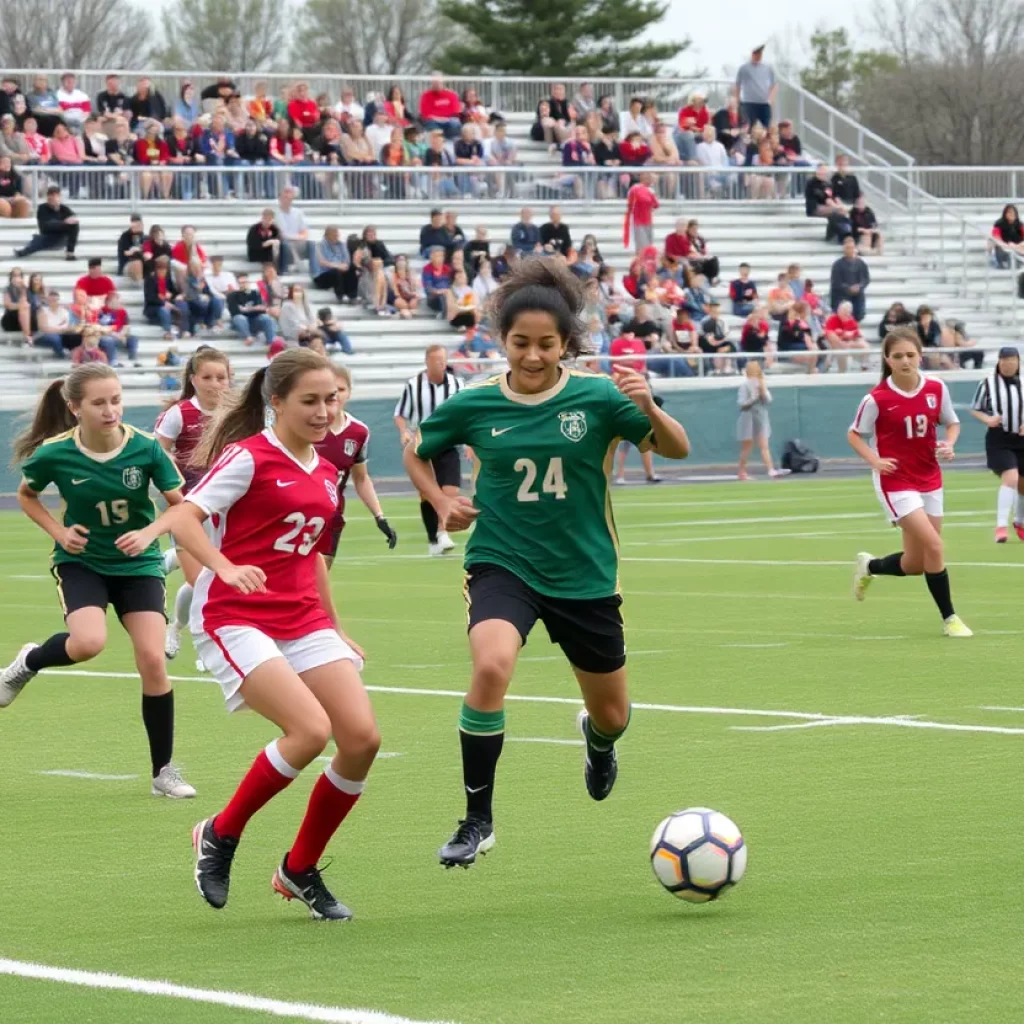 High school soccer game in Nebraska