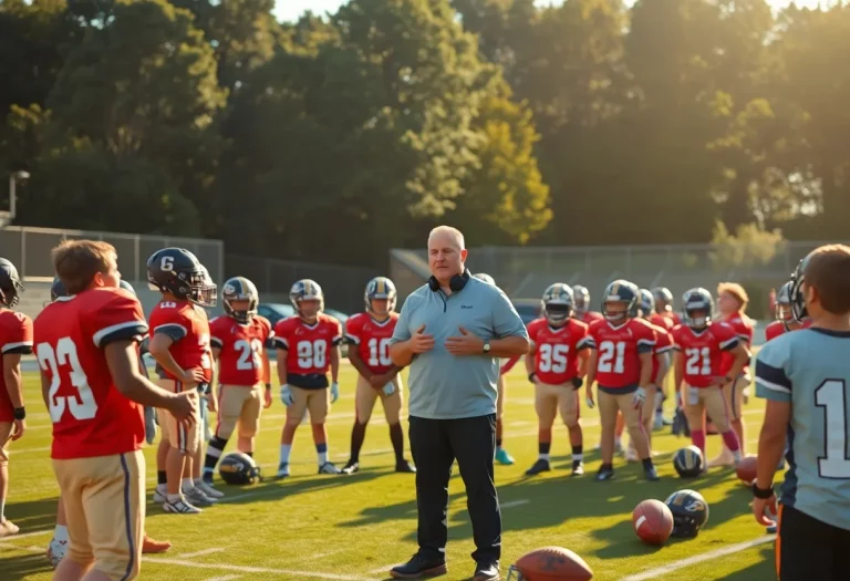 Neshaminy High School football team meeting with new coach