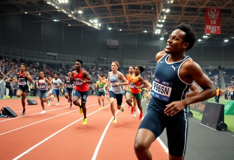 Athletes competing at the 2025 New Balance Nationals Indoor in Boston.