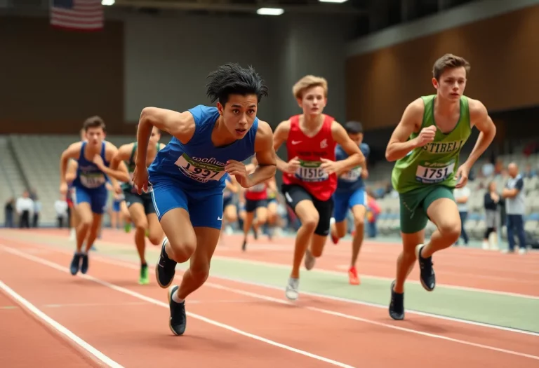 High school athletes competing at the 2025 Nike Indoor Nationals