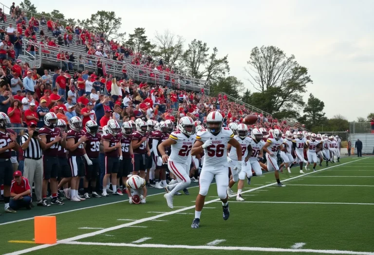 High school football players in action in North Carolina