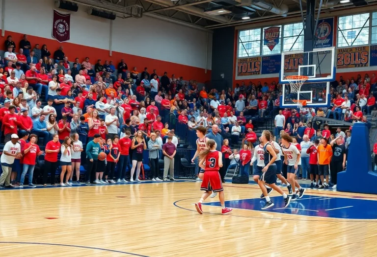 Fans cheer during the Ohio High School Basketball state semifinals.