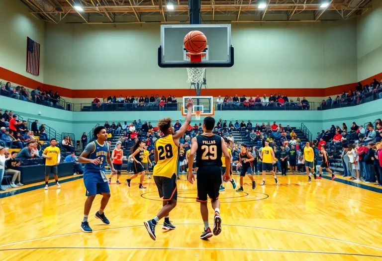 Players competing in the Ohio High School Basketball tournament