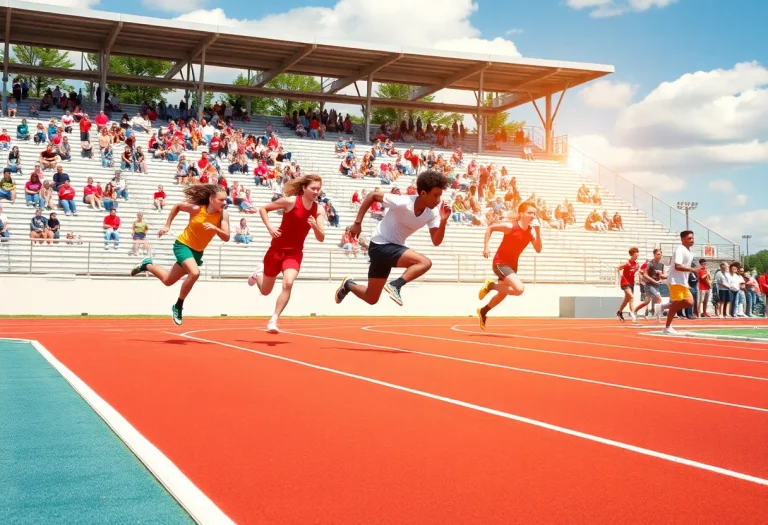 Athletes competing at a high school track meet in Palm Beach County.