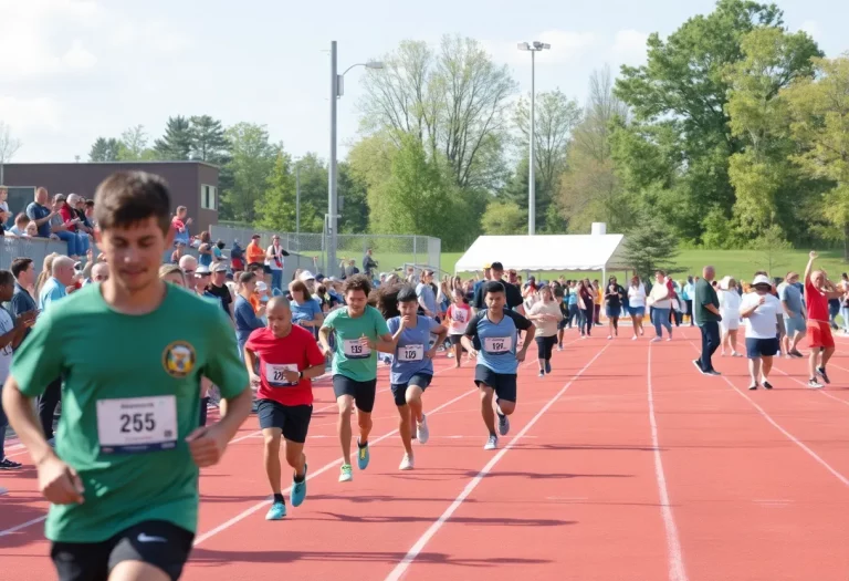 Athletes competing at Patterson's 6th Annual Rustbuster Track and Field event