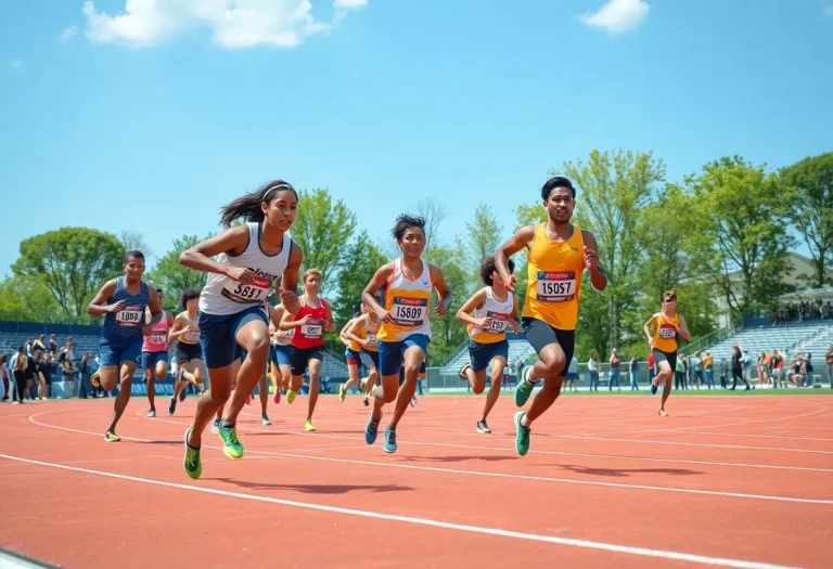 Athletes from Piedmont High School competing in track and field events