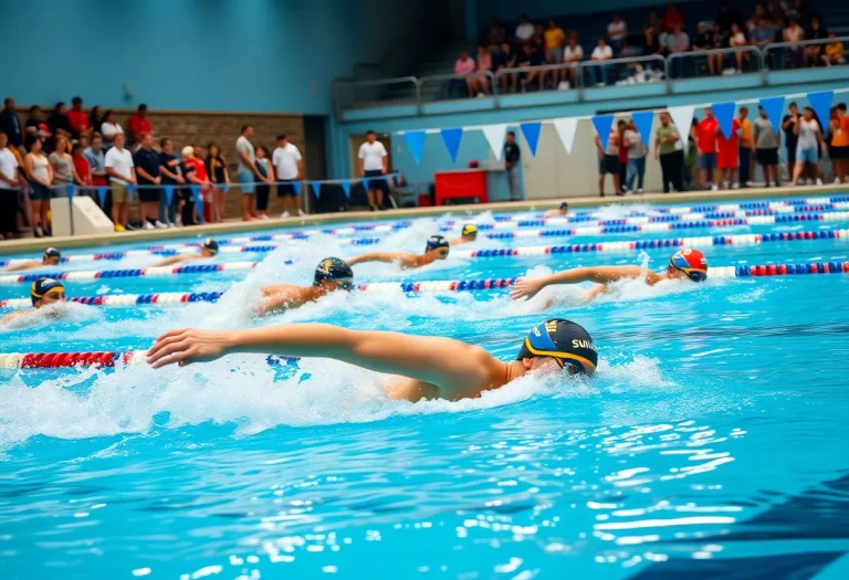 Saline High School swim team celebrating their championship victory