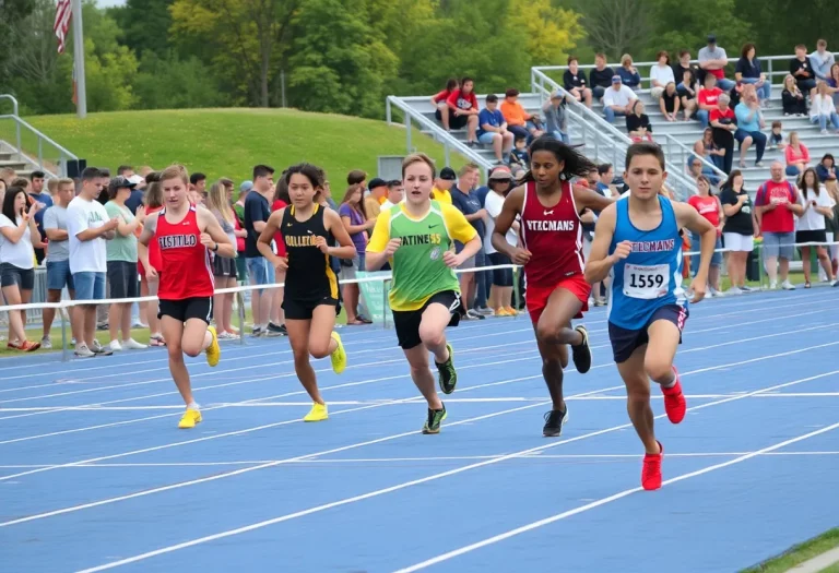 South Pasadena High School track team competing at the Redondo Nike Invitational