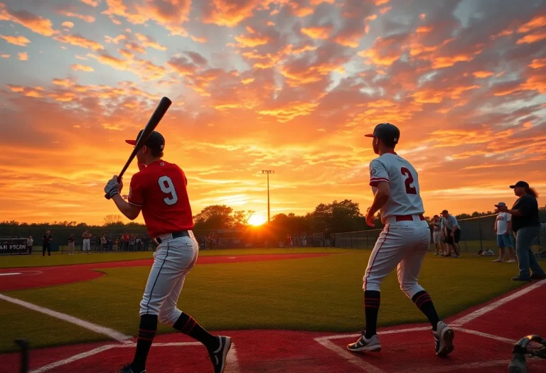 Southwestern Piasa Birds celebrating during a high school baseball match