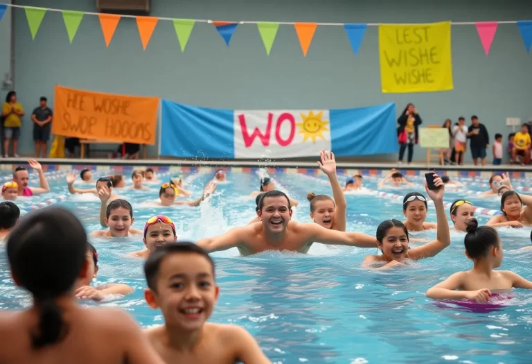 Community swimmers participating in the Swim to a Wish event in Kansas