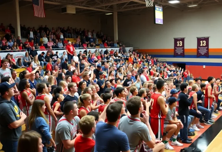 Excited fans at the Tennessee High School basketball tournament