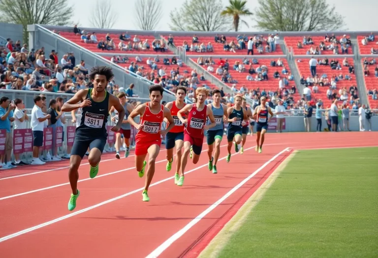 Athletes competing at the Timberwolf Invitational track meet in Manteca