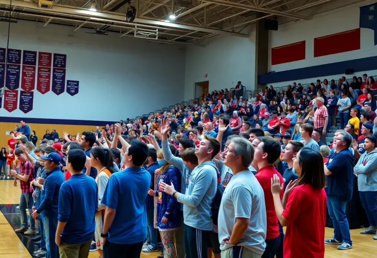 Fans cheering at the TSSAA girls basketball state tournament