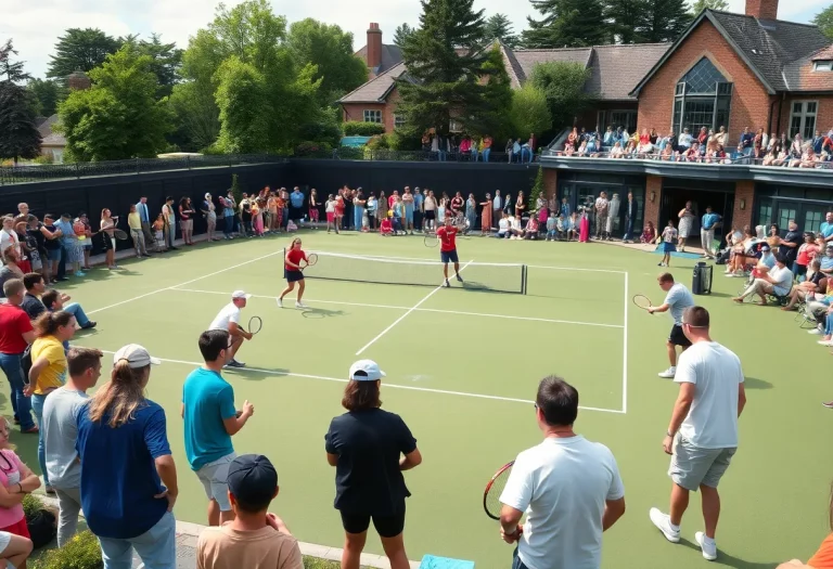 University High School tennis players in a championship match