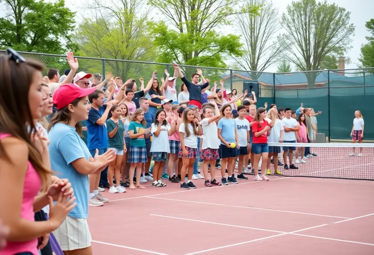 Vicksburg High School Tennis team celebrating during Senior Night.