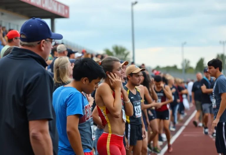 High school students competing in a track meet amidst a controversy.