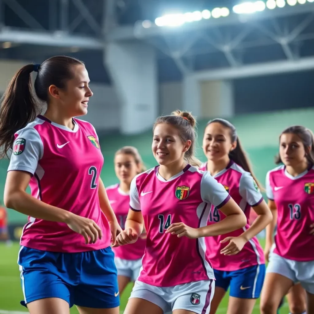 Warner Robins girls soccer team playing a match