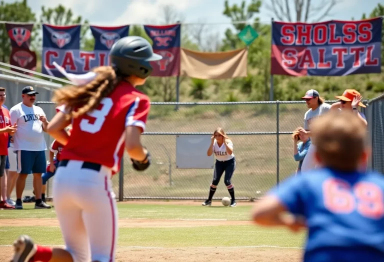 West Texas high school softball players in action on the field